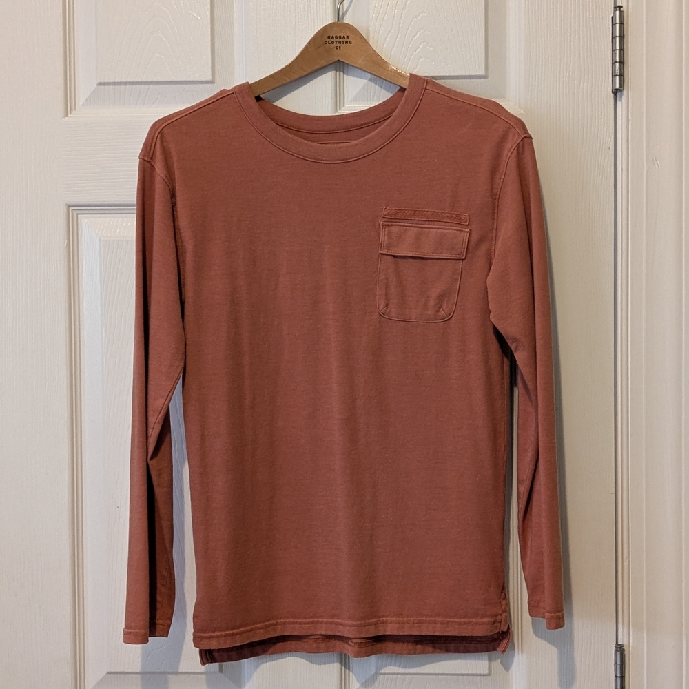 Cat & Jack Kids Rust Cokored Cloud Fabric Shirt In Size Large (12-14)